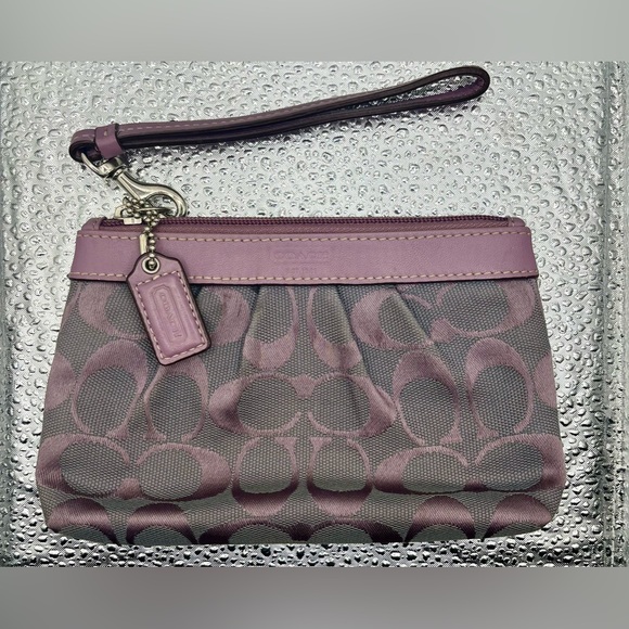 Coach Handbags - Coach Purple & Grey Wristlet Pouch